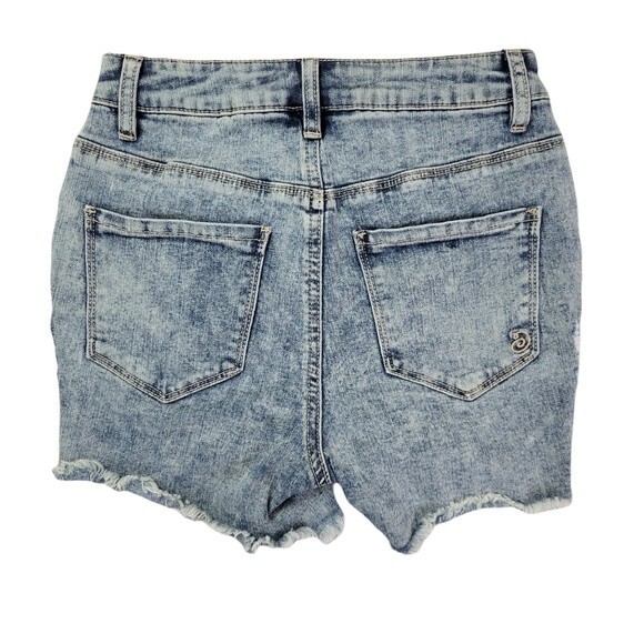 Indigo Rein Button Fly Distressed Jean Shorts, Size 1 / 24, Good Used Condition - Picture 3 of 9